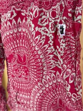 Women’s Straight Leg Jumpsuit in Deep Pink with White Print